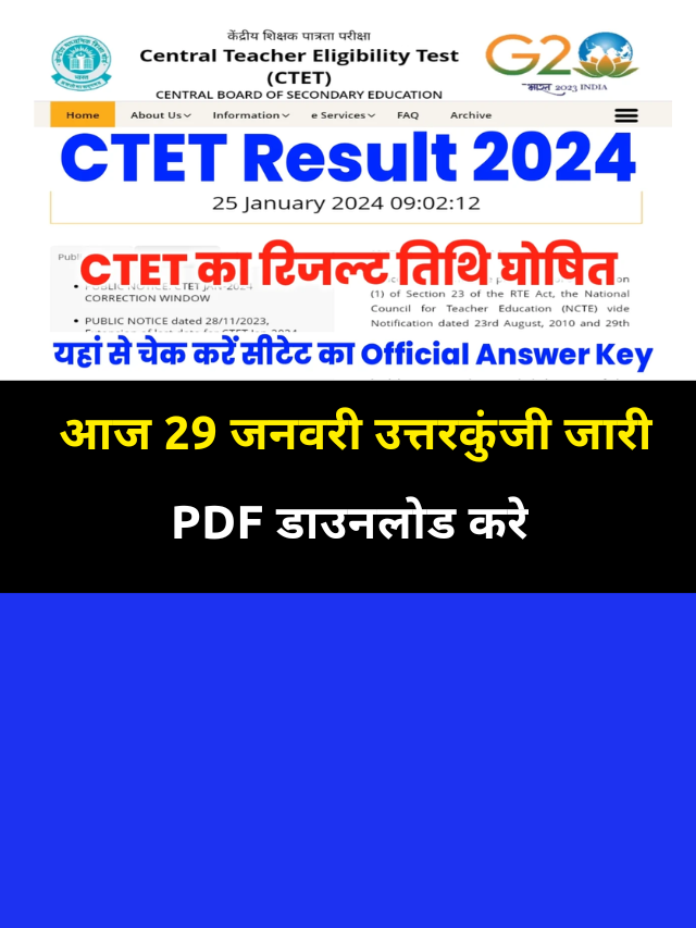 CTET Answer Key 2024 PDF: ऑफिसियल उत्तरकुंजी डाउनलोड करे आपत्ति 5 फरवरी